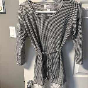 Maternity Motherhood Black and White Textured Top